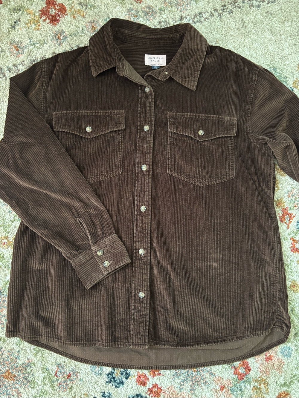 American Eagle Brown Corduroy Shacket